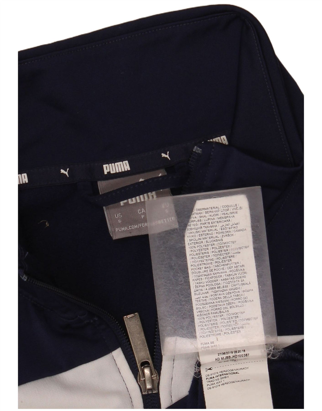 PUMA Veste de survêtement pour homme Small Bleu marine Colorblock Polyester