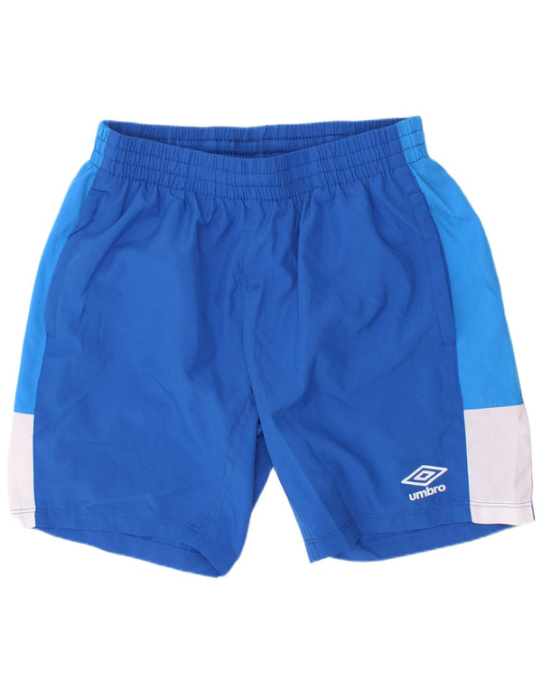 Umbro Short de Sport Garçon 11-12 Ans Grand Bleu Colorblock Polyester