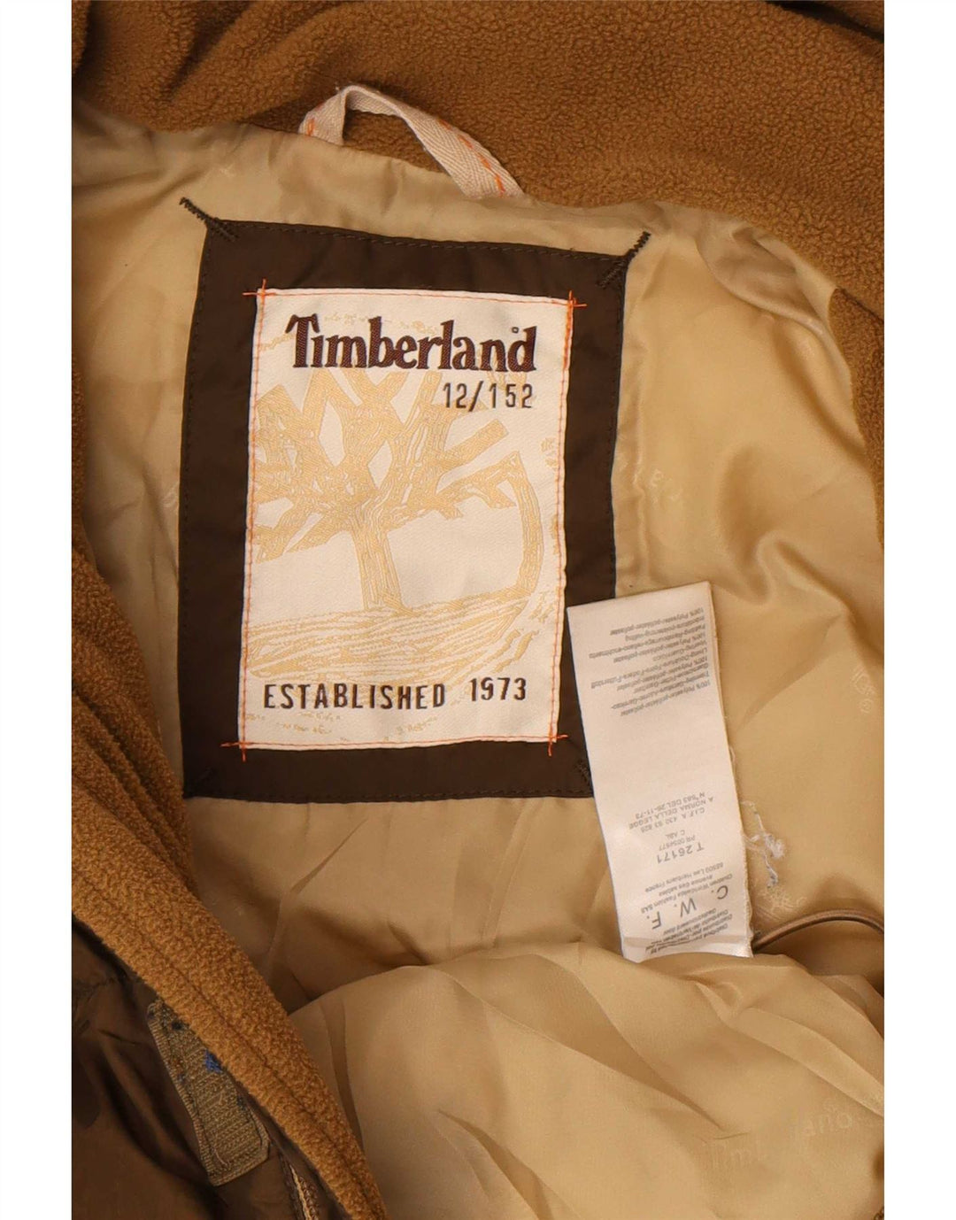 Timberland Veste matelassée à capuche pour garçon 11-12 ans Marron Polyester