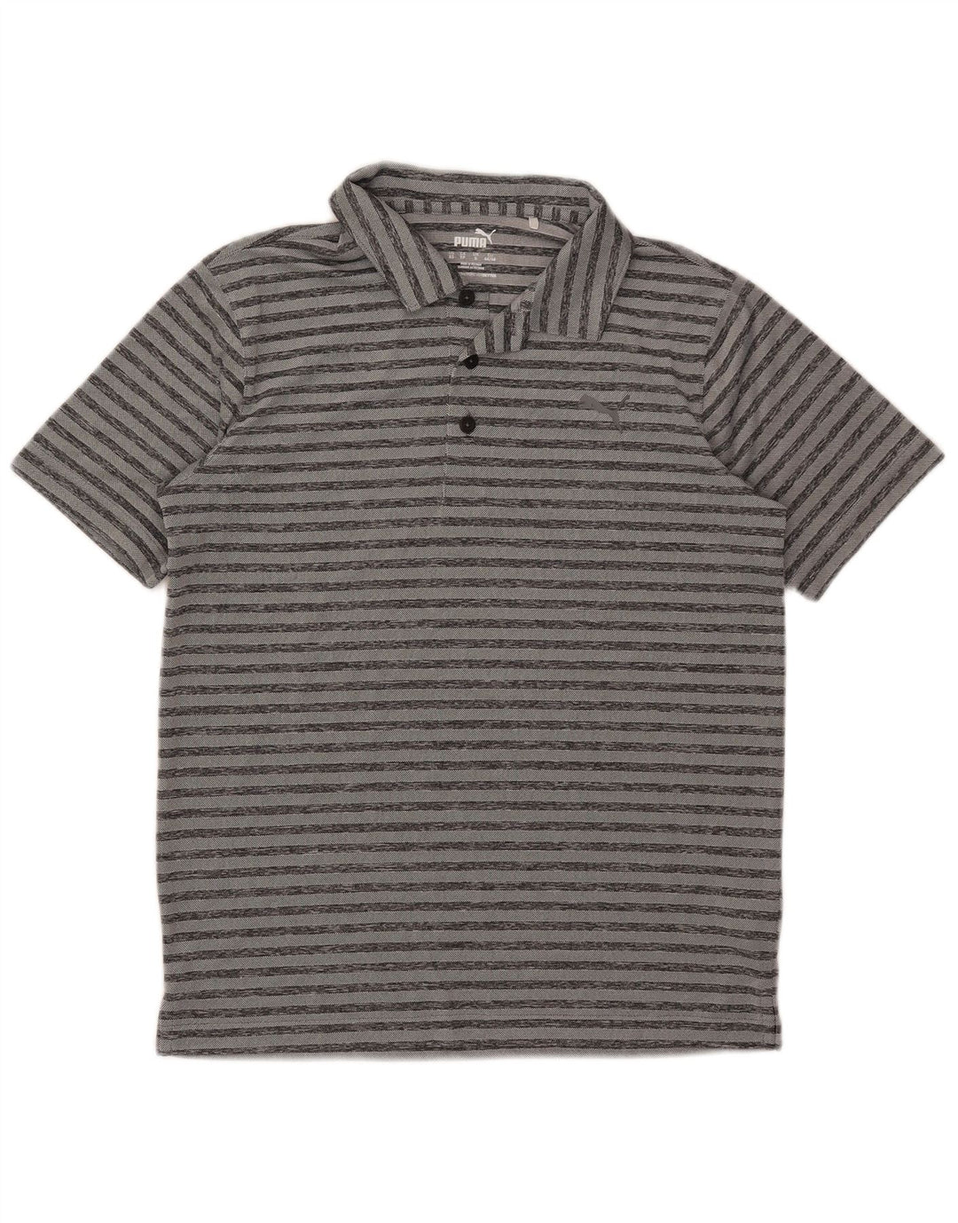 Puma Polo Homme Petit Gris Rayé Polyester