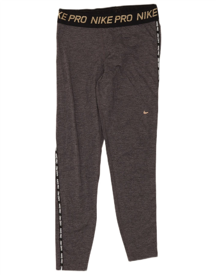 NIKE Legging graphique Dri Fit pour femme UK 12 Gris moyen Colourblock