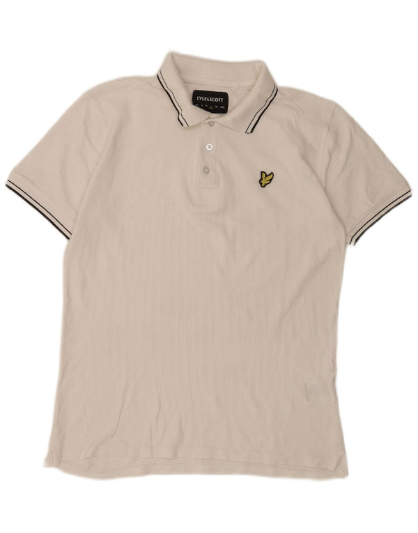 Lyle & Scott Polo Homme Large Blanc Rayé Coton