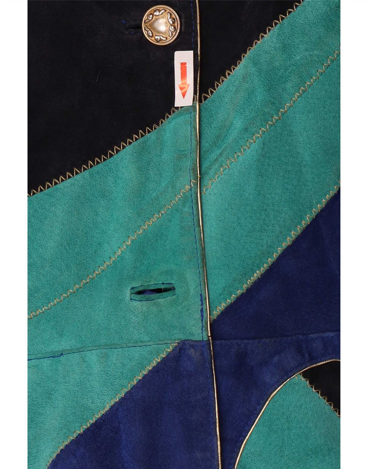 Pardessus en daim vintage pour femme EU 46 XL Cuir multicolore