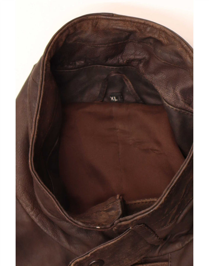 veste en cuir homme vintage UK 42 XL Marron