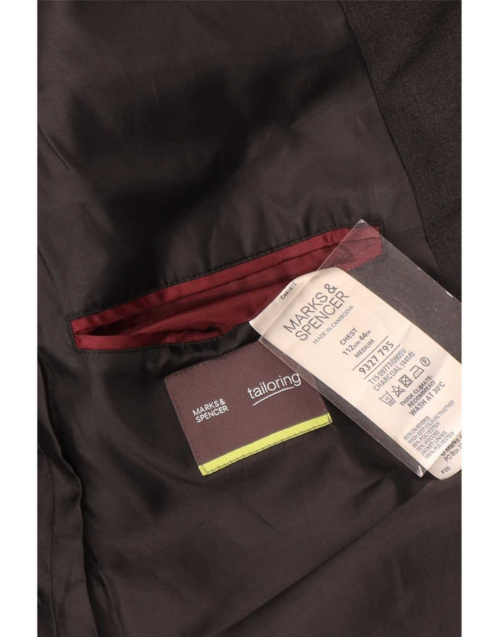 Marks & Spencer Veste blazer à 2 boutons pour homme UK 44 XL Gris Polyester