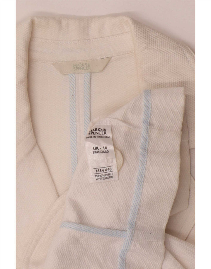 Marks & Spencer Veste blazer à manches 3/4 et 2 boutons pour femme UK 14 Blanc moyen