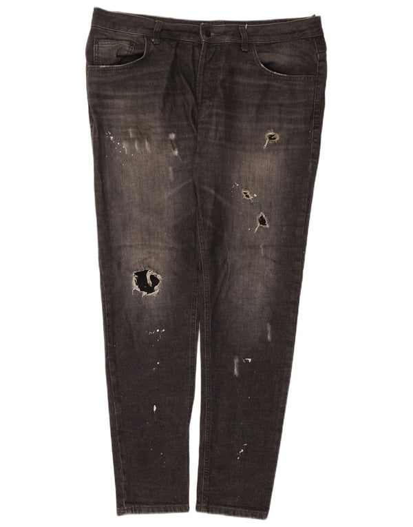 Zara Jean slim en détresse pour homme EU 44 Large W34 L32 Coton noir