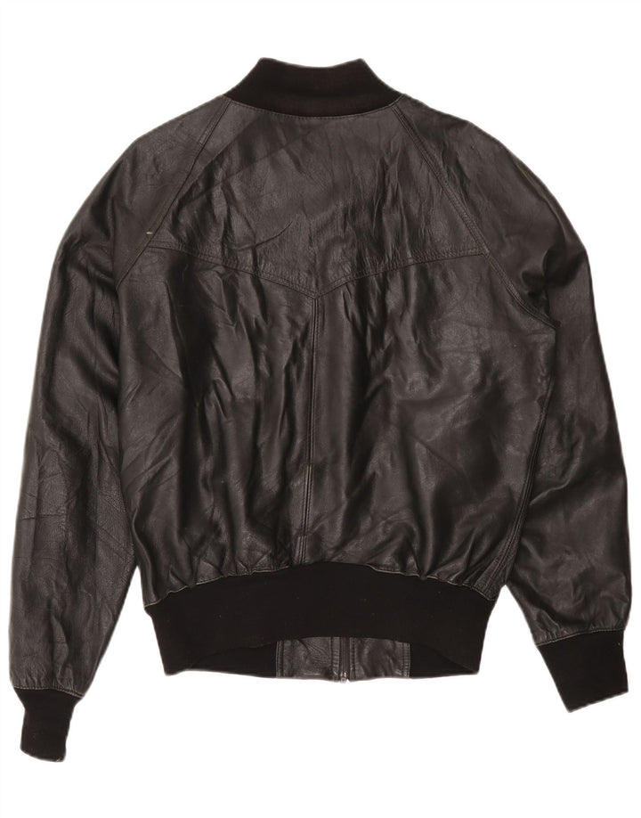 veste en cuir homme vintage UK 40 Grand Noir