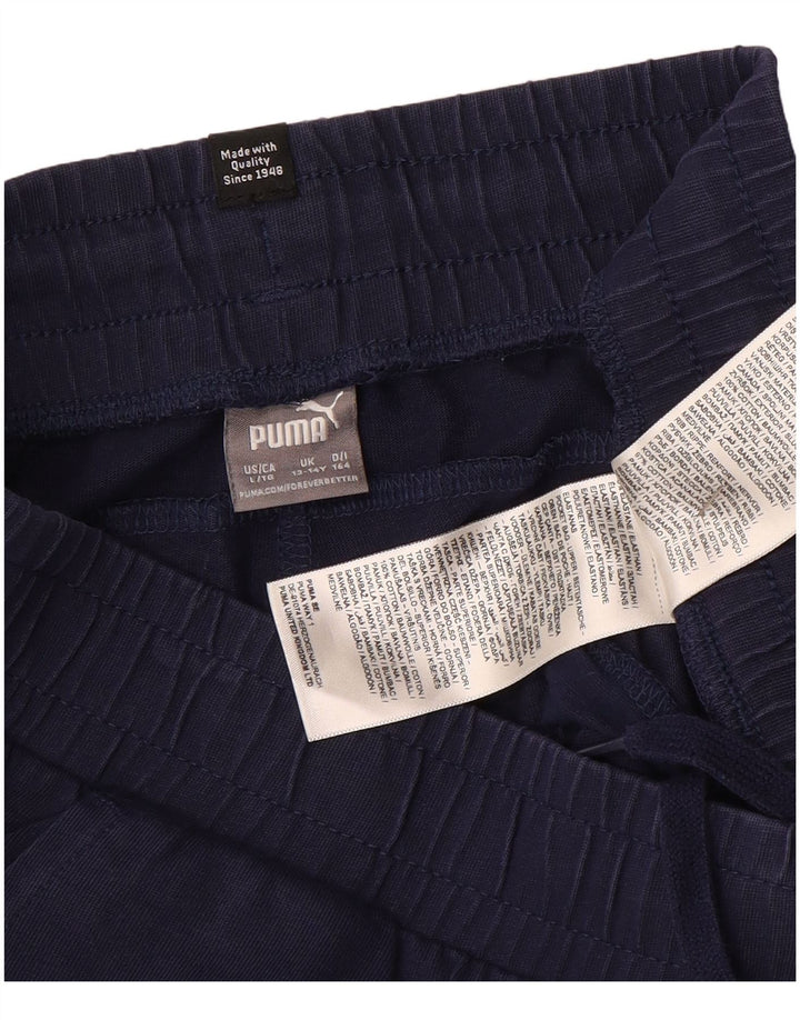 Puma Pantalon de Survêtement Garçon 13-14 ans Bleu Marine Coton