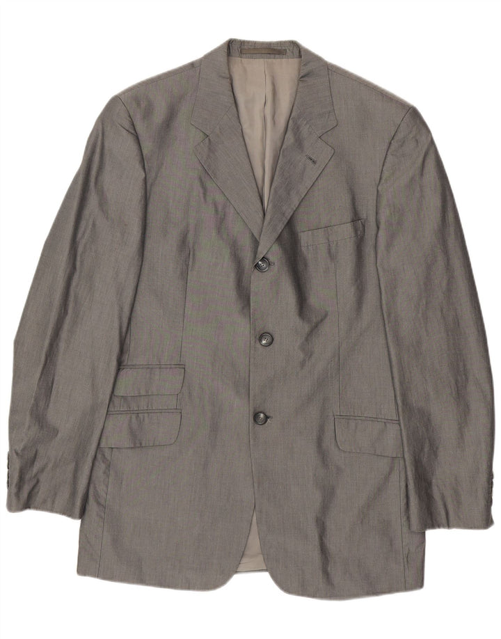 Hugo Boss Veste blazer à 3 boutons pour homme UK 42 XL Gris Coton