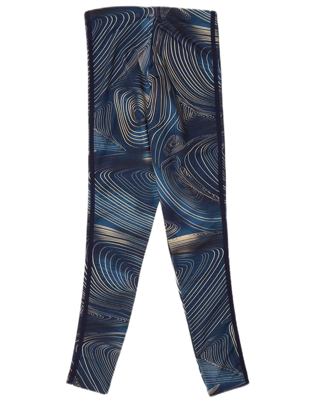 Adidas Leggings à motif abstrait pour femme UK 8 Small Bleu marine Polyester