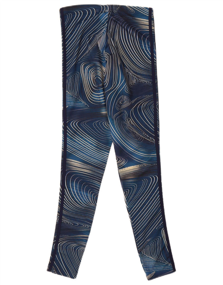 Adidas Leggings à motif abstrait pour femme UK 8 Small Bleu marine Polyester