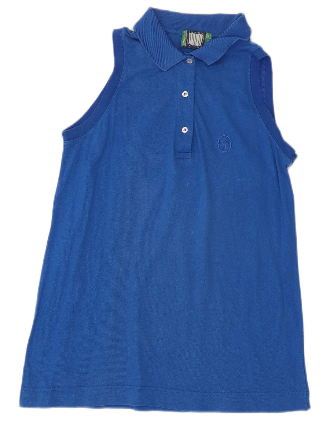 Sergio Tacchini Polo Sans Manches Femme IT 44 Bleu Moyen Coton