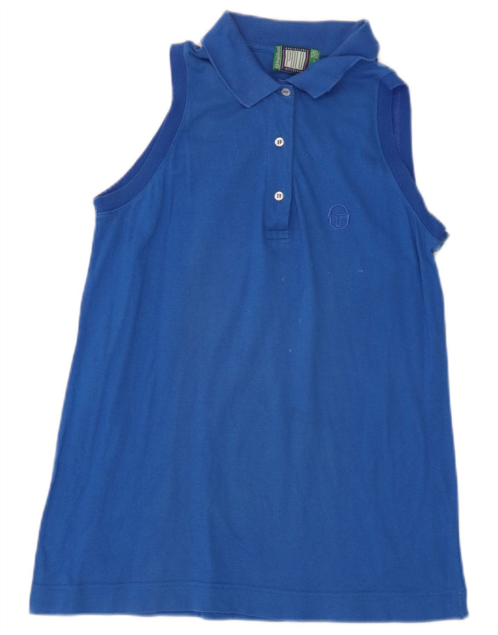 Sergio Tacchini Polo Sans Manches Femme IT 44 Bleu Moyen Coton