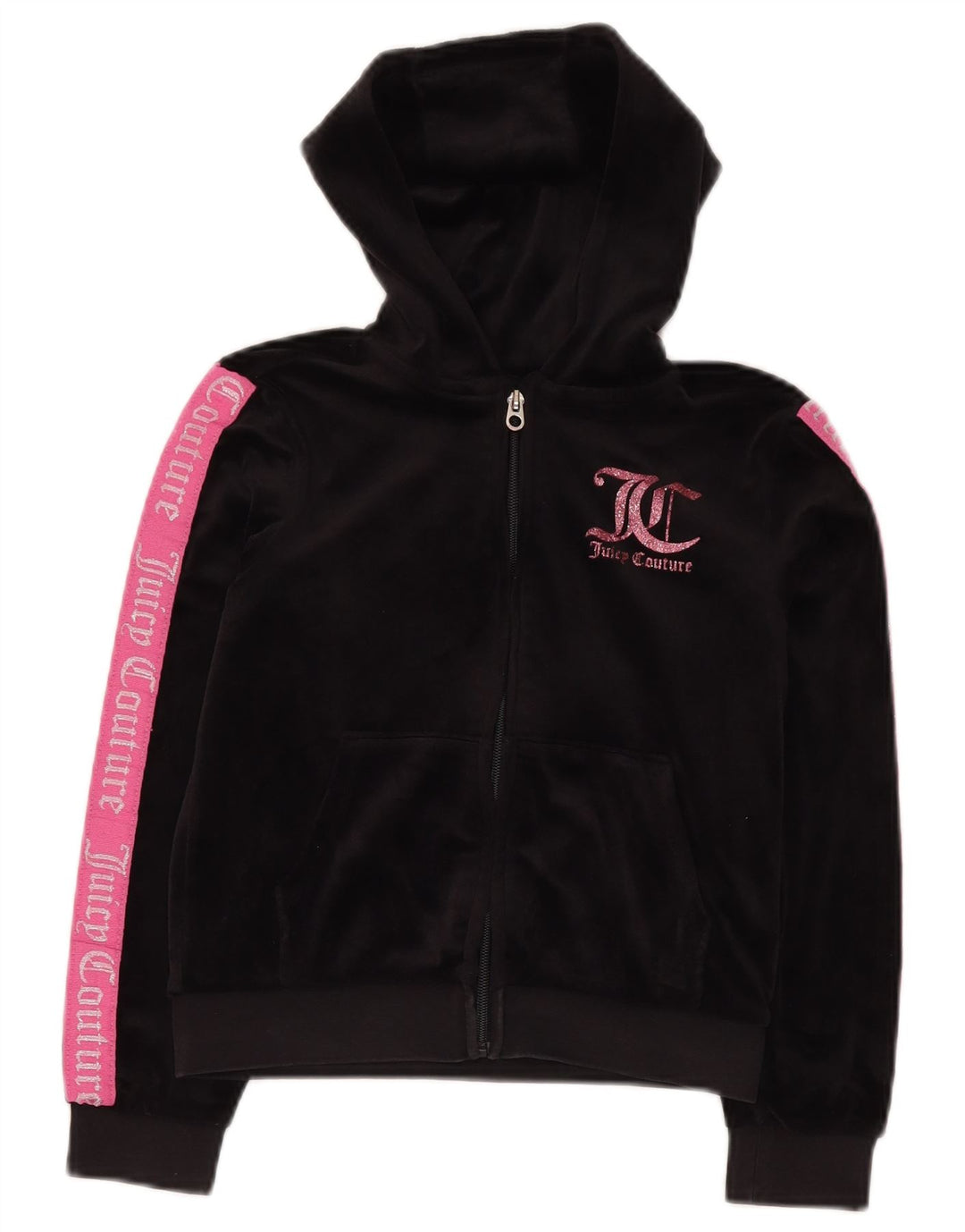 JUICY COUTURE Pull à capuche zippé graphique pour fille 9-10 ans Noir
