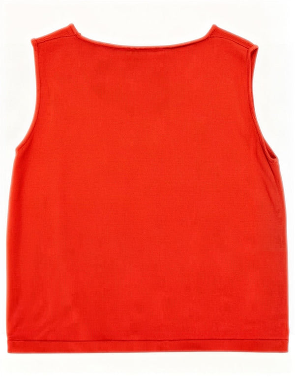 vintage Womens Vest Débardeur UK 16 Grand Rouge