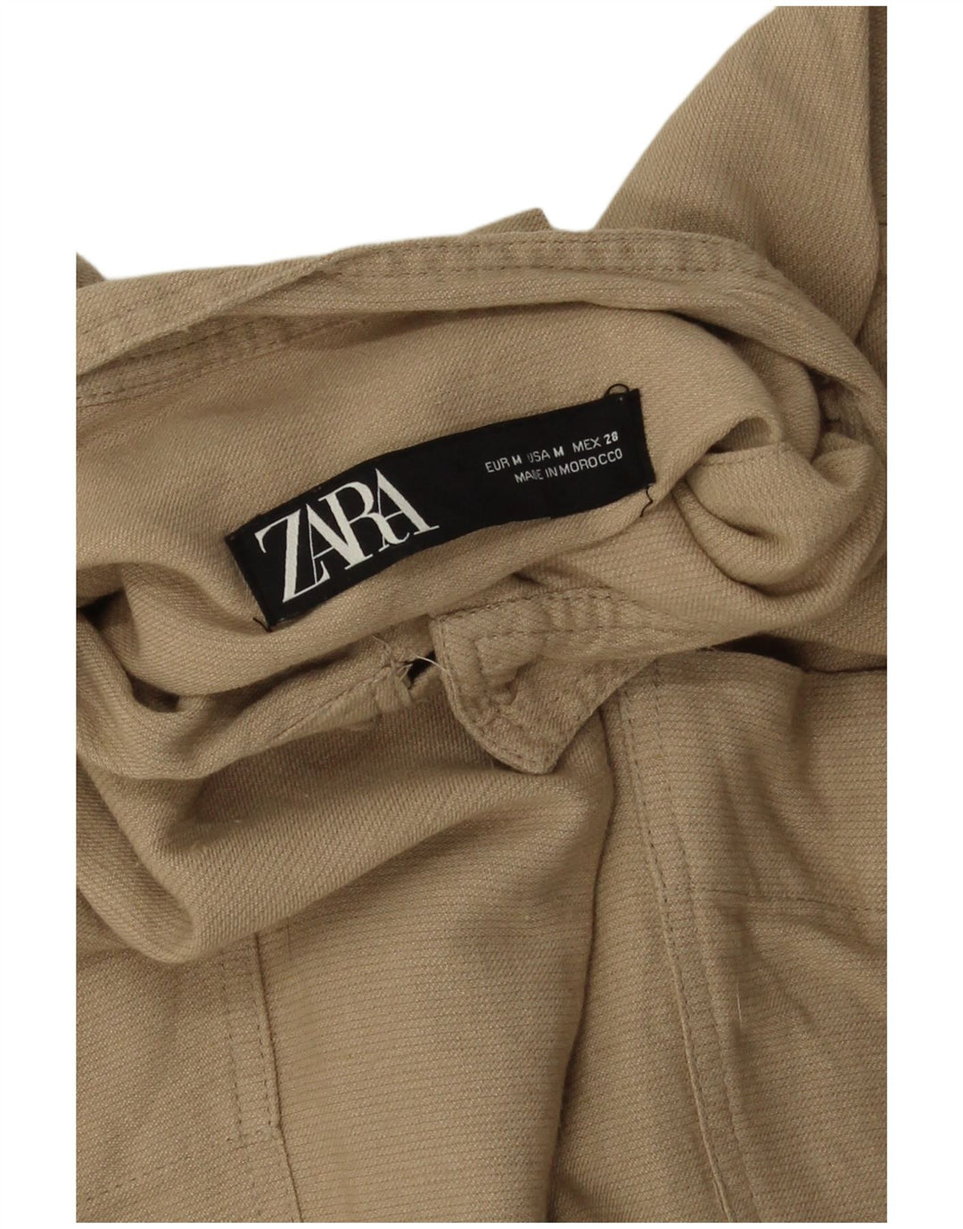 Zara Veste bomber surdimensionnée à manches 3/4 pour femme UK 14 Beige moyen