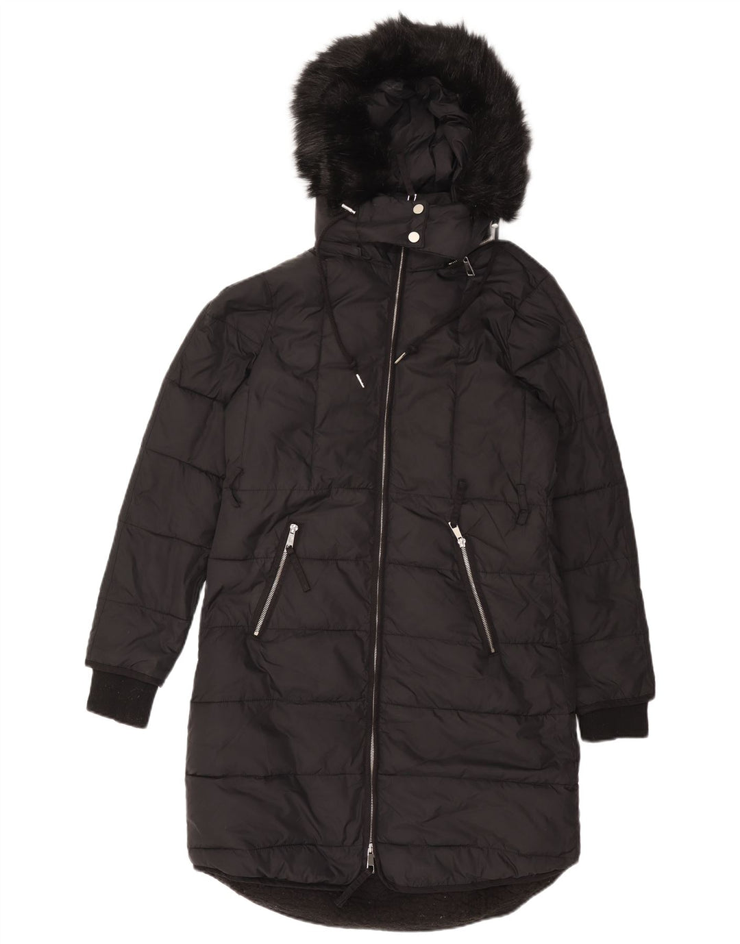 Whistles Manteau rembourré à capuche pour femme UK 44 Medium Noir Polyamide