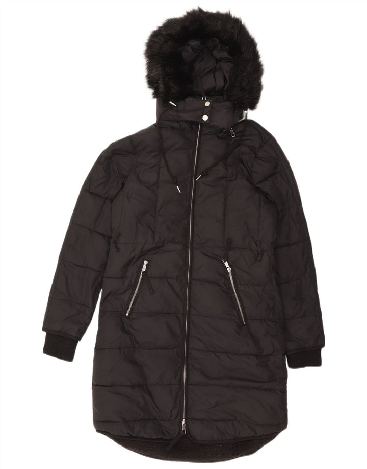Whistles Manteau rembourré à capuche pour femme UK 44 Medium Noir Polyamide