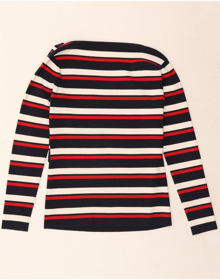 KAREN MILLEN Haut Femme Manches Longues UK 14 Large Rayé Multicolore