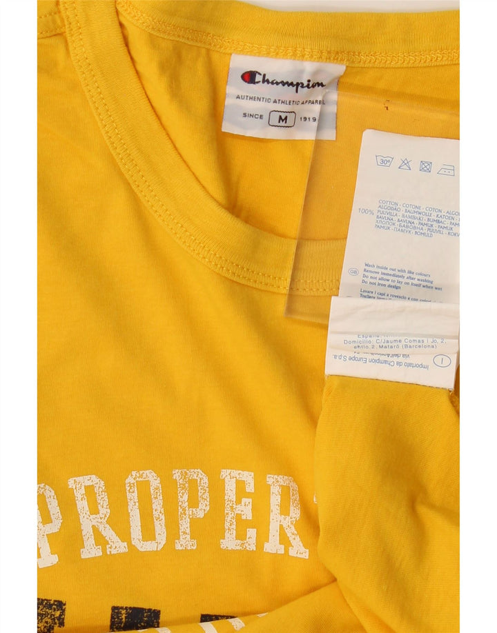 CHAMPION T-Shirt Graphique Homme Jaune Moyen Coton Colorblock