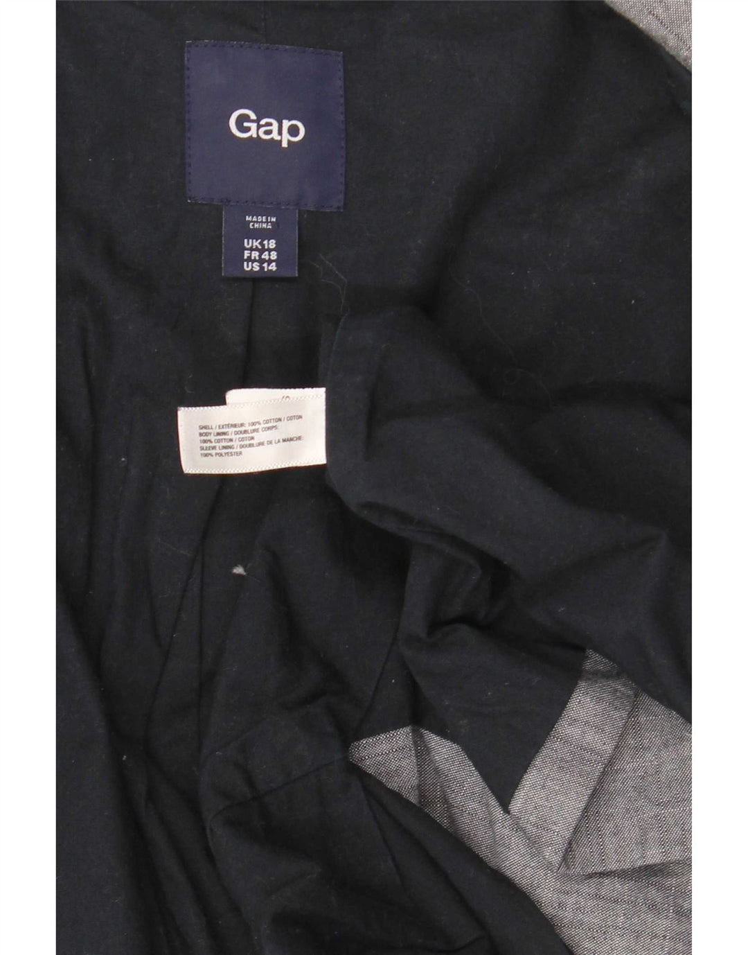 Gap Veste Blazer 2 Boutons Femme UK 18 XL Bleu Coton