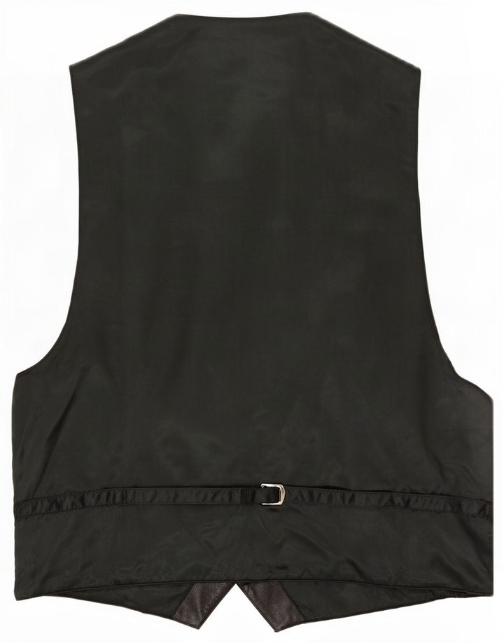gilet en cuir femme vintage UK 12 Noir Moyen