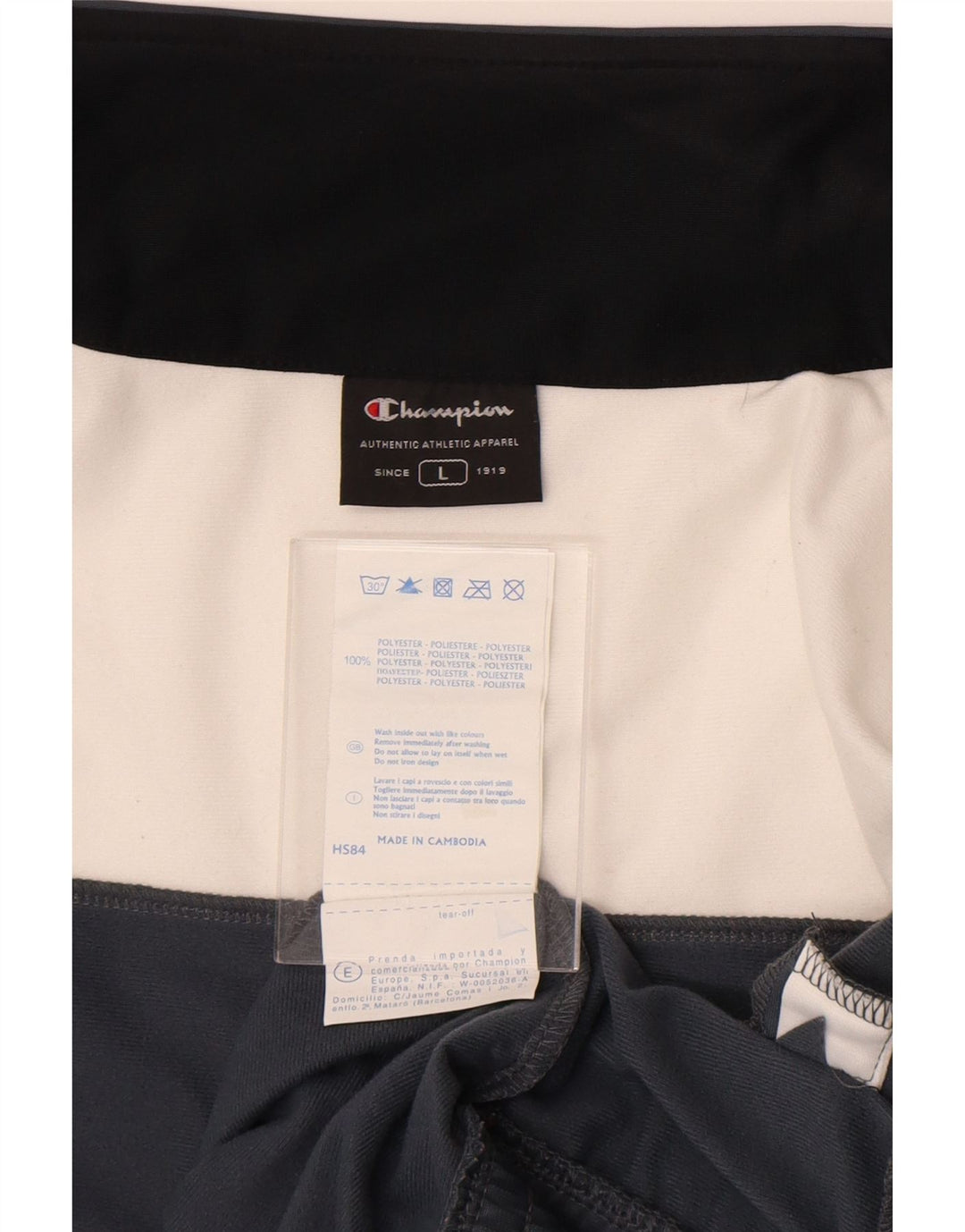 Champion Veste de survêtement pour homme en polyester color block Bleu marine Taille L