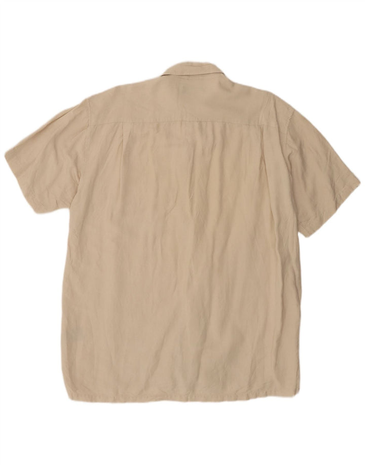 Nautica Chemise à manches courtes pour homme en lin beige