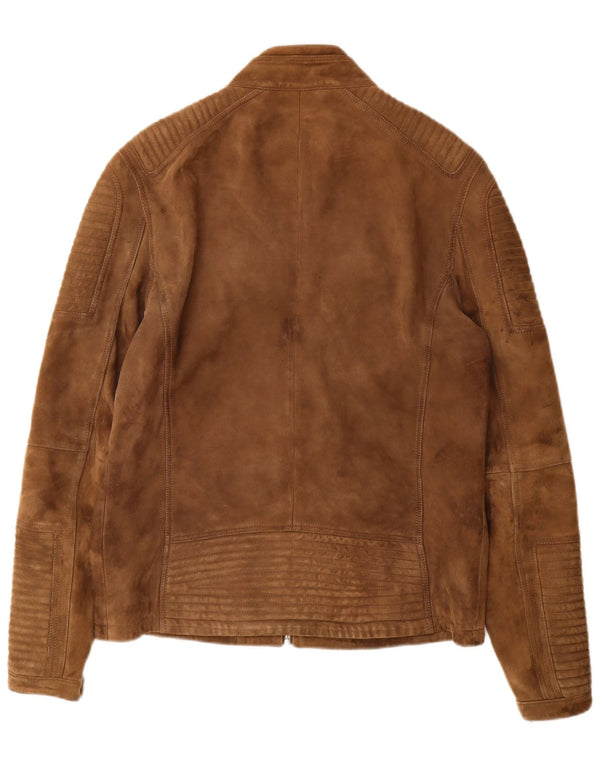 Superdry Veste en daim Racer pour hommes UK 44 2XL Cuir marron