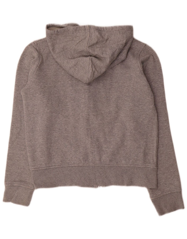 Kappa Pull à capuche zippé court pour femme UK 14 Coton gris moyen