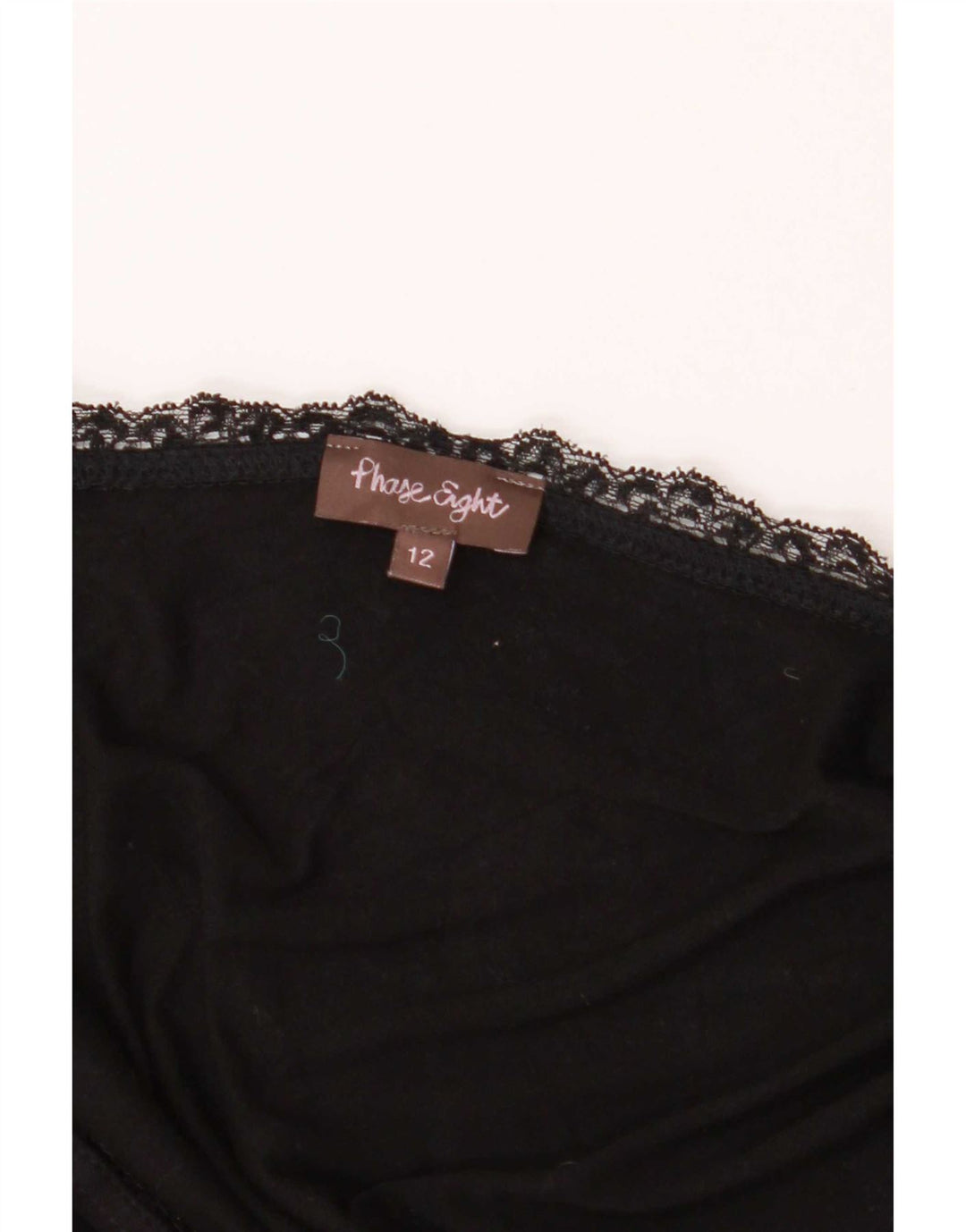 Phase Eight Haut court à manches 3/4 pour femme UK 12 Viscose noir moyen