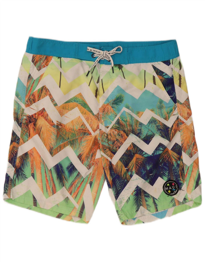 Maui Maui Short de bain pour femme UK 14 Medium Chevron multicolore