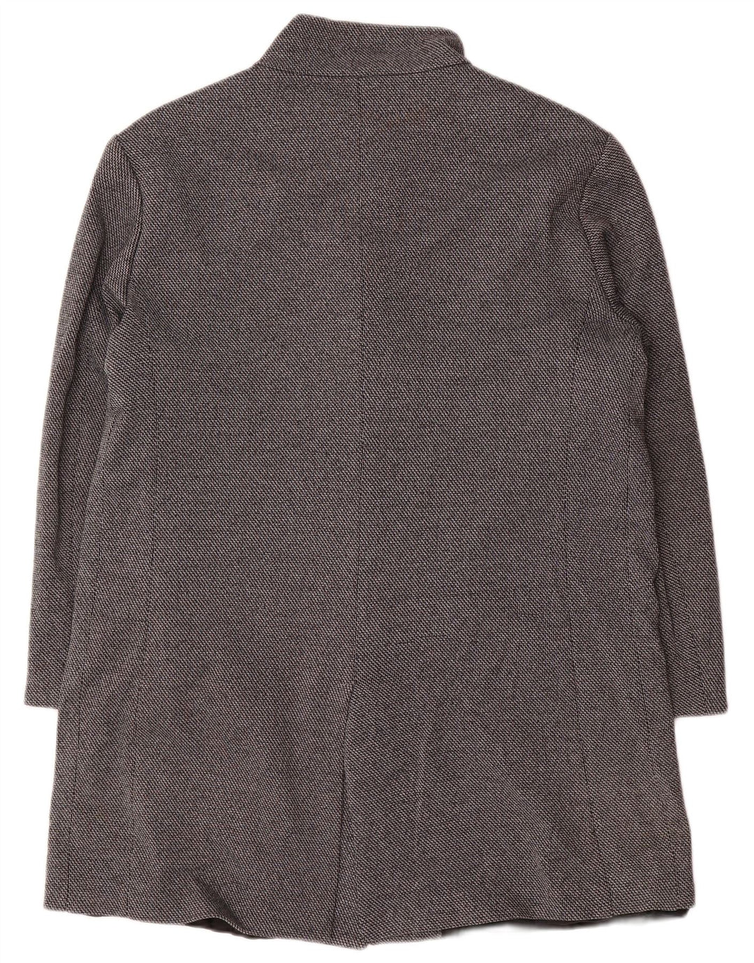 Zara Manteau Homme UK 40 Grand Chevron Gris Coton