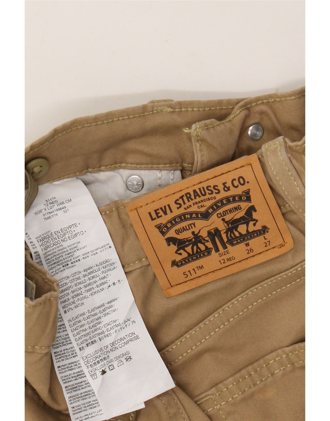 Pantalon décontracté slim pour garçon 11-12 ans W26 L27