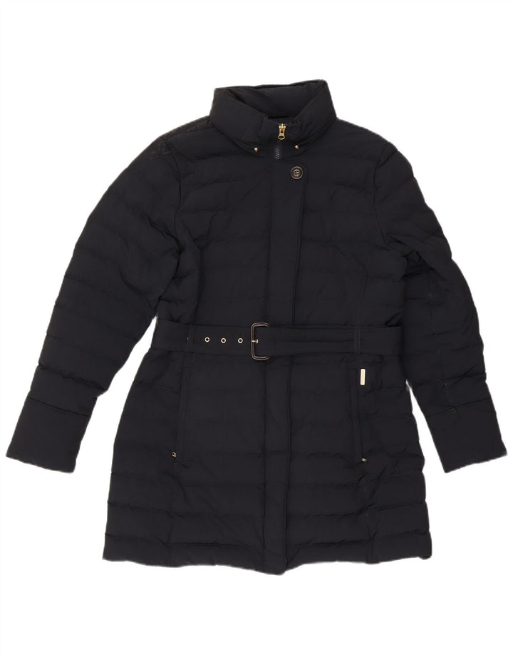 Woolrich Manteau Rembourré Femme UK 16 Large Bleu Marine Polyester