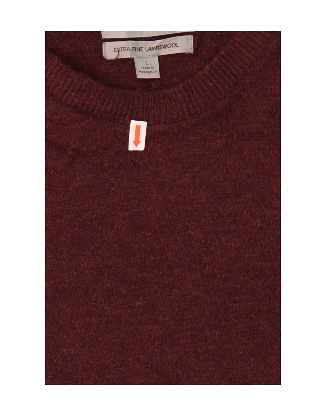 Marks & Spencer Pull à col rond pour homme en laine bordeaux Taille L