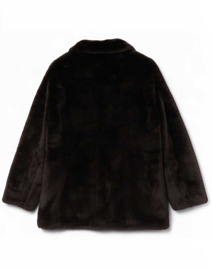 Marks & Spencer Veste en fausse fourrure pour femme UK 14 Polyester noir moyen