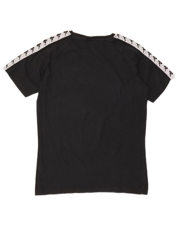 Kappa Womens Graphic T-Shirt Top UK 14 Large Noir Colorblock Coton