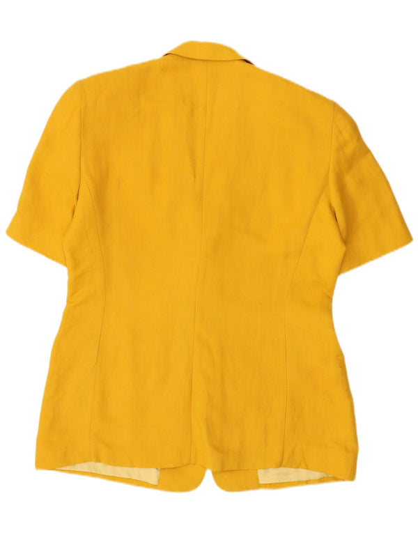 MISSONI Veste blazer à manches courtes et 2 boutons pour femme UK 16 Large Jaune