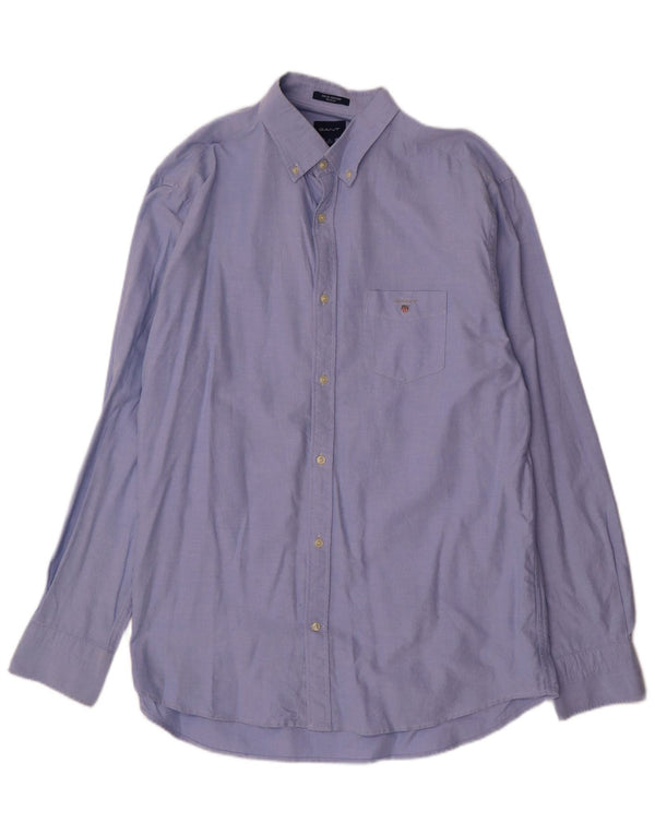 Gant Chemise Regular Fit Homme Taille 43/44 17 1/2 XL Bleu Coton