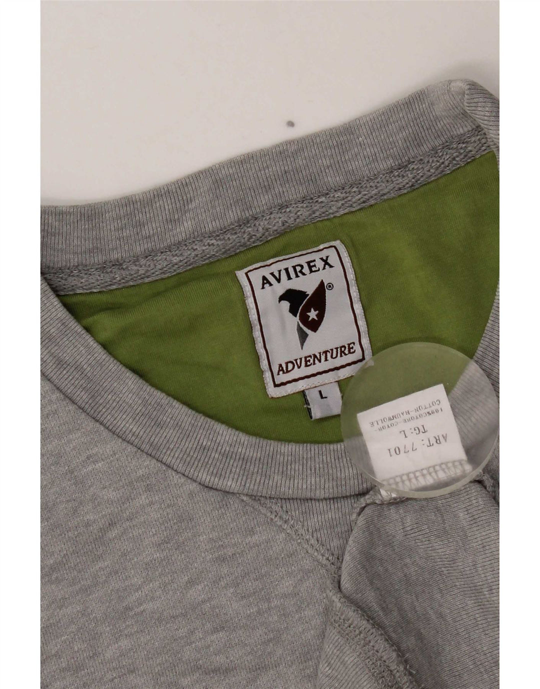 Avirex Sweat-shirt graphique coupe régulière pour homme, grand, gris, coton