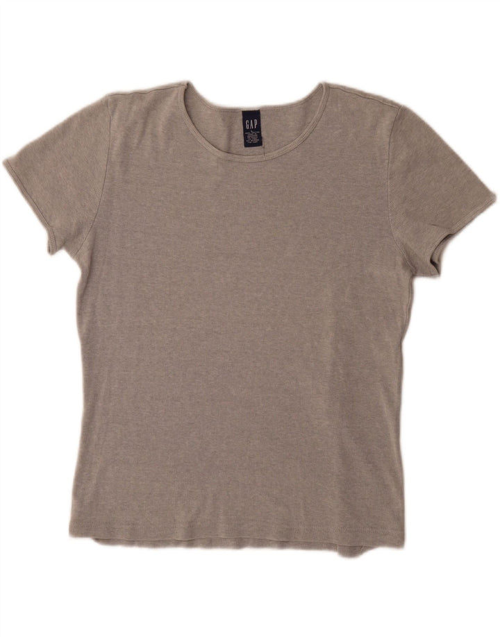 Gap T-Shirt Femme Top UK 16 Large Gris Coton