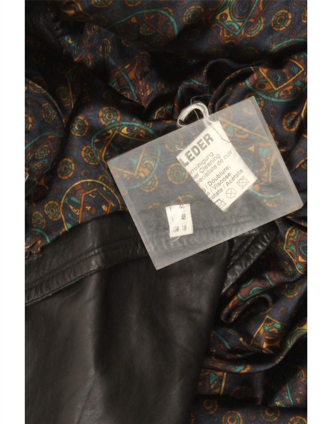 Veste en cuir surdimensionnée femme vintage UK 18 XL Cuir Noir