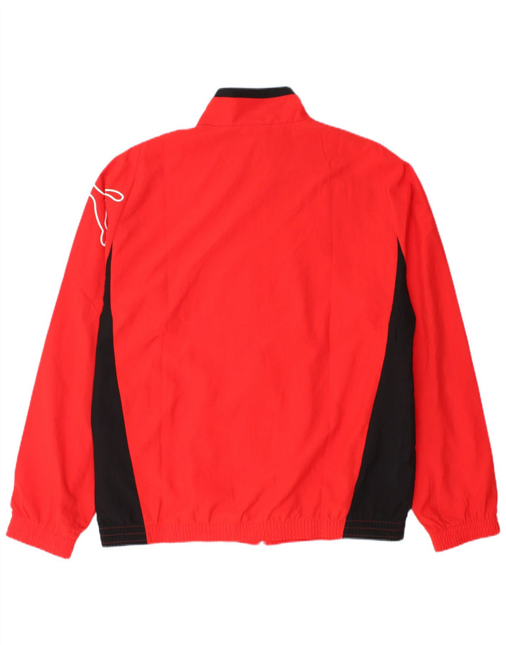 Puma Veste de survêtement graphique pour homme Large Rouge Colorblock Polyester