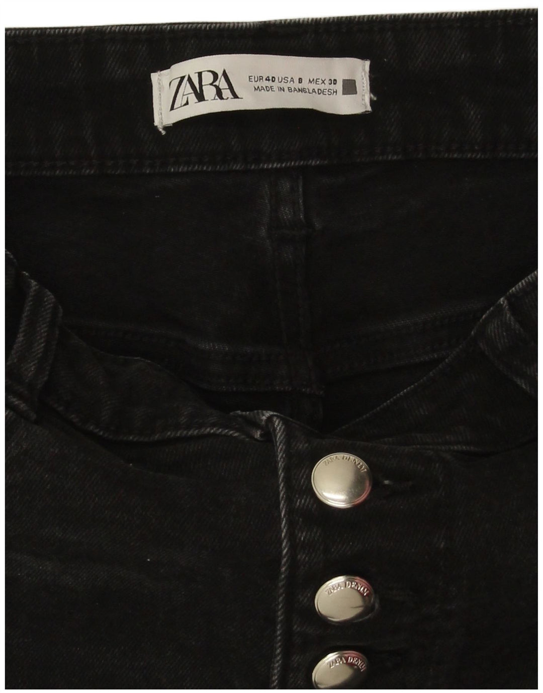 Zara Jean Bootcut Femme EU 40 Moyen W30 L26 Coton Noir