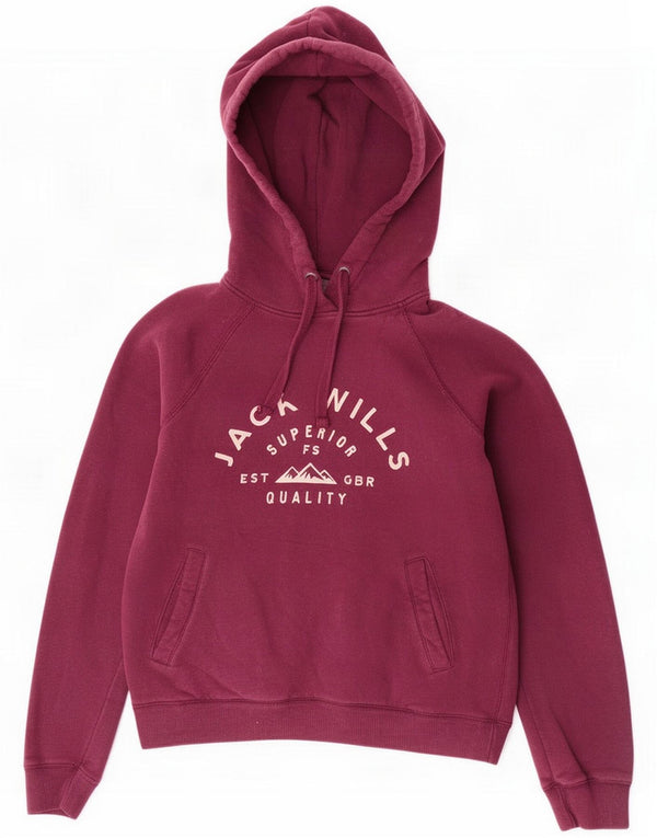 Jack Wills Pull à capuche graphique pour femme UK 8 Small Violet Coton
