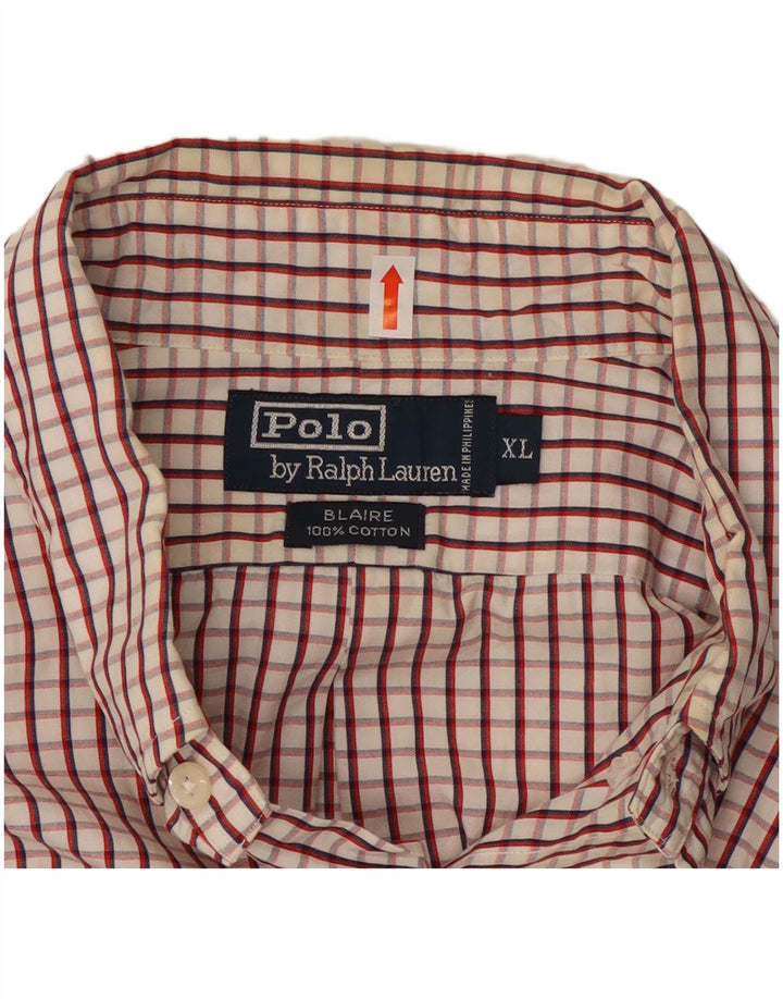 POLO RALPH LAUREN Chemise ample Blaire pour homme XL en coton à carreaux rouge