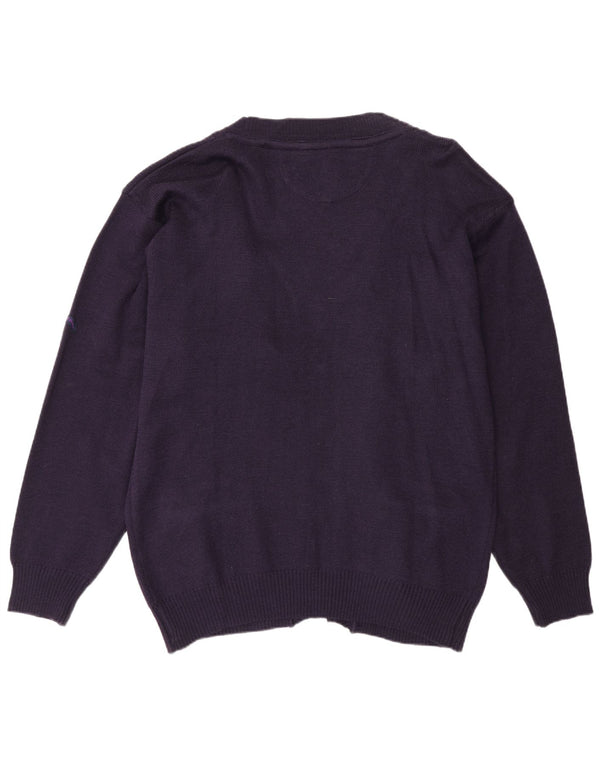 vintage Mens Open Cardigan Sweater 3XL Violet Acrylique