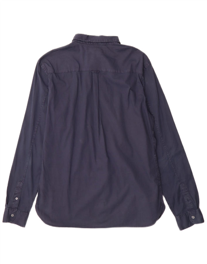All Saints Chemise Regular Fit Large Bleu Marine Coton Homme